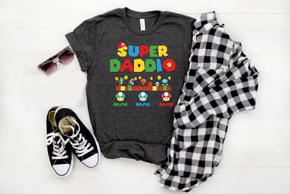 Custom Super Daddio Shirt, Personalized Kids Name Dad Shirt, Daddy Shirt, Father's Day Shirt, Gift for Dad, Super Dad Shirt ,Gamer Daddy Tee il_794xN.6024827521_stnw.jpg