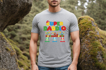 Custom Super Daddio Shirt, Personalized Kids Name Dad Shirt, Daddy Shirt, Father's Day Shirt, Gift for Dad, Super Dad Shirt ,Gamer Daddy Tee il_794xN.6024827747_p8u6.jpg