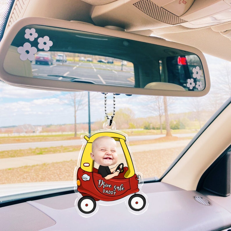 Fathers Day Gifts, Hanging Car Baby Photo Face Custom Car Ornament, Car Accessories, Personalized Drive Safe Daddy Gift For Dad, Papa Gifts il_794xN.6026246325_4z31.jpg
