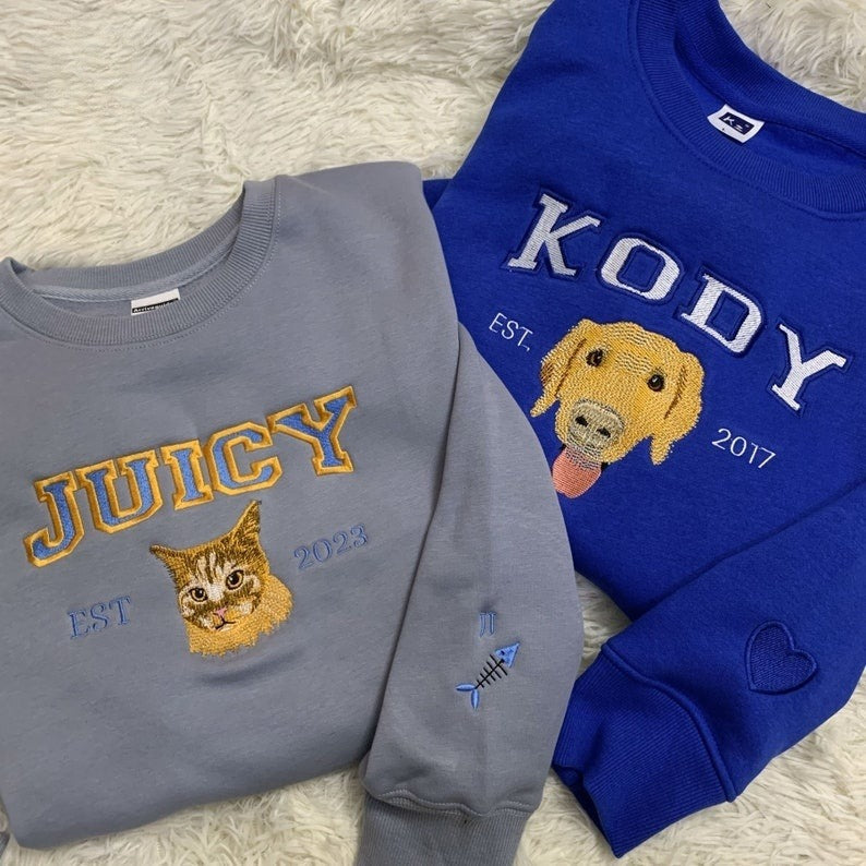 Custom Cat Hoodie Embroidered Cat Name, Personalized Pet Face Sweatshirt from Your Photo, Varsity Sweatshirt, Gifts for Cat Lovers il_794xN.6030111468_tltt_2.jpg