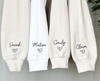 Embroidered Custom Bridesmaid/Groom Neckline Sweatshirt/Hoodie, Name on Sleeve, Personalized Bachelorette Gift, Maid of Honor, Bride To Be
