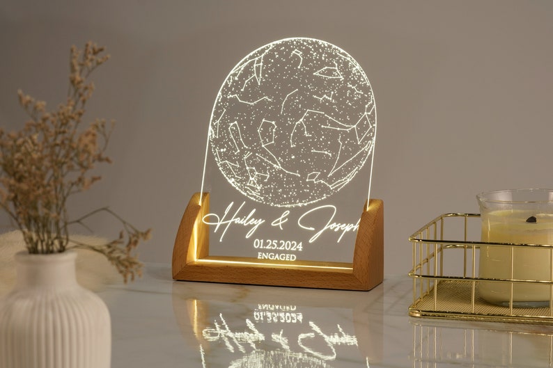 Custom Star Map by Date, Personalized Constellation Map, Star Map Night Light, Gifts for Couples, Engagement Gifts, Anniversary Gift for Her il_794xN.6032476819_mmml.jpg