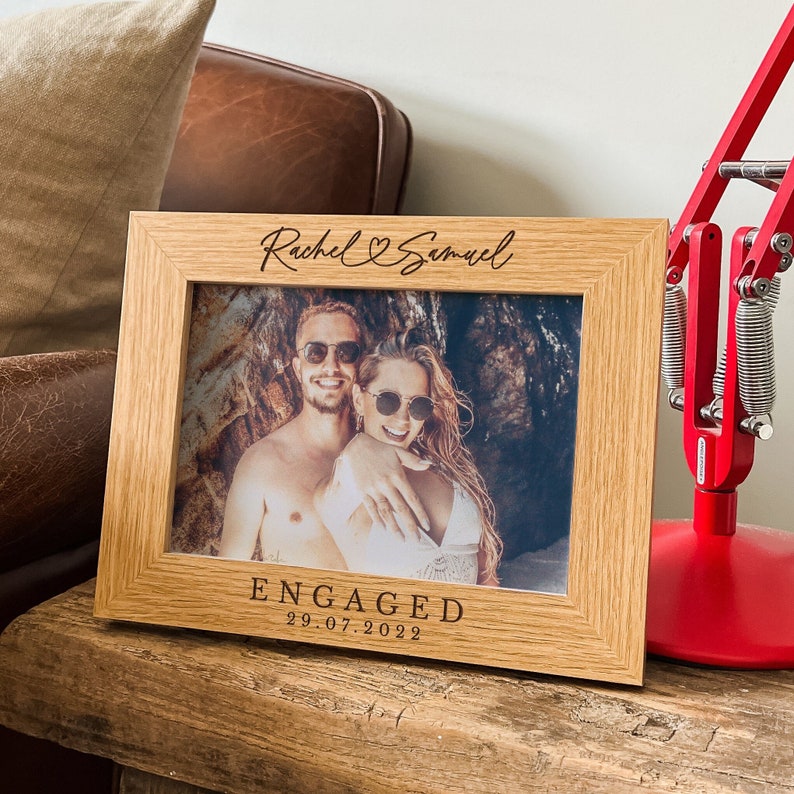 Personalised Engagement Gift | Gift For Newly Engaged Couple | Engraved Photo Frame, Engaged Couple Gift, Couple Christmas Gifts il_794xN.6033055618_d58s.jpg