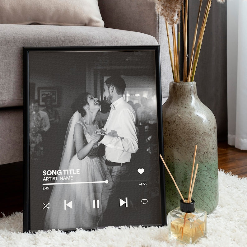 Custom Wedding Song Poster with Photo Canvas Print, Personalized Gift for Couple, First Dance Song , Anniversary Music Canvas Gift il_794xN.6036113283_12r6.jpg