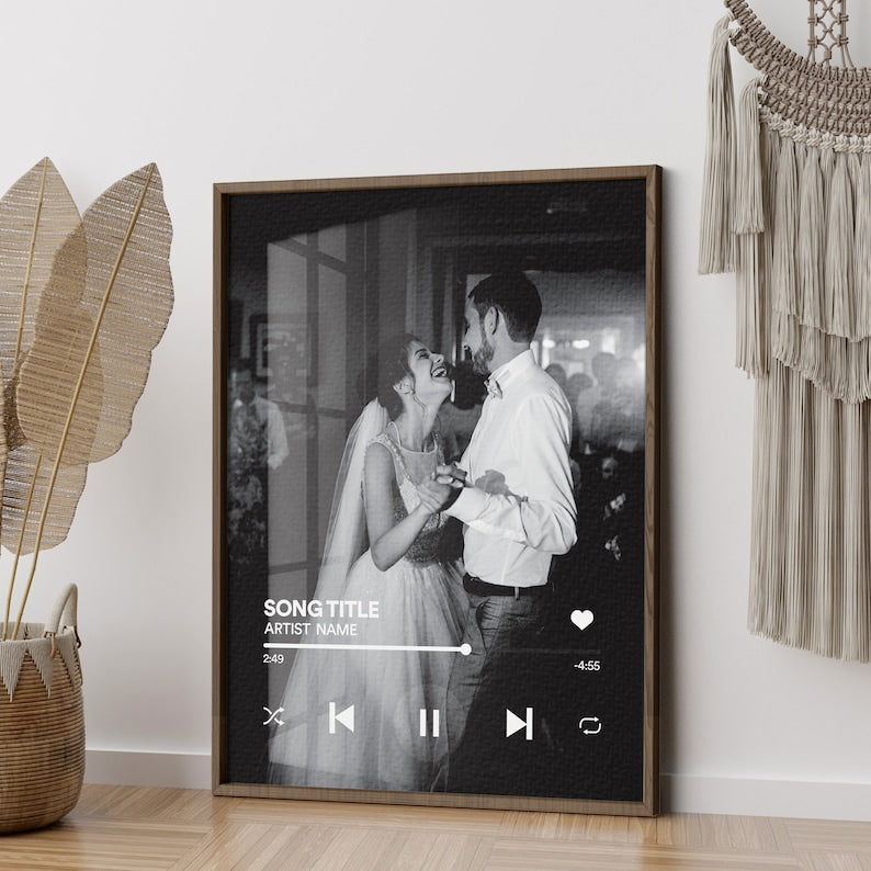 Custom Wedding Song Poster with Photo Canvas Print, Personalized Gift for Couple, First Dance Song , Anniversary Music Canvas Gift il_794xN.6036113307_2dld.jpg