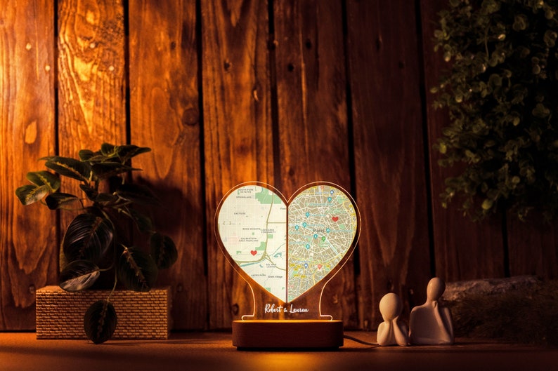 Custom Two Location Heart Night Light - Personalized Map Print - Nightlight for Long Distance Love - Engaged Couples - Anniversary Gifts il_794xN.6036868521_kajy.jpg