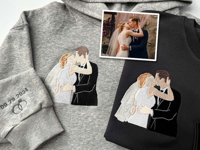Custom Embroidered Sweatshirt,Embroidered Hoodie,Custom Photo Portrait Embroidered Shirt,Valentine's Day Gift,Faceless Portrait Gift Couple il_794xN.6038540892_ezlu.jpg