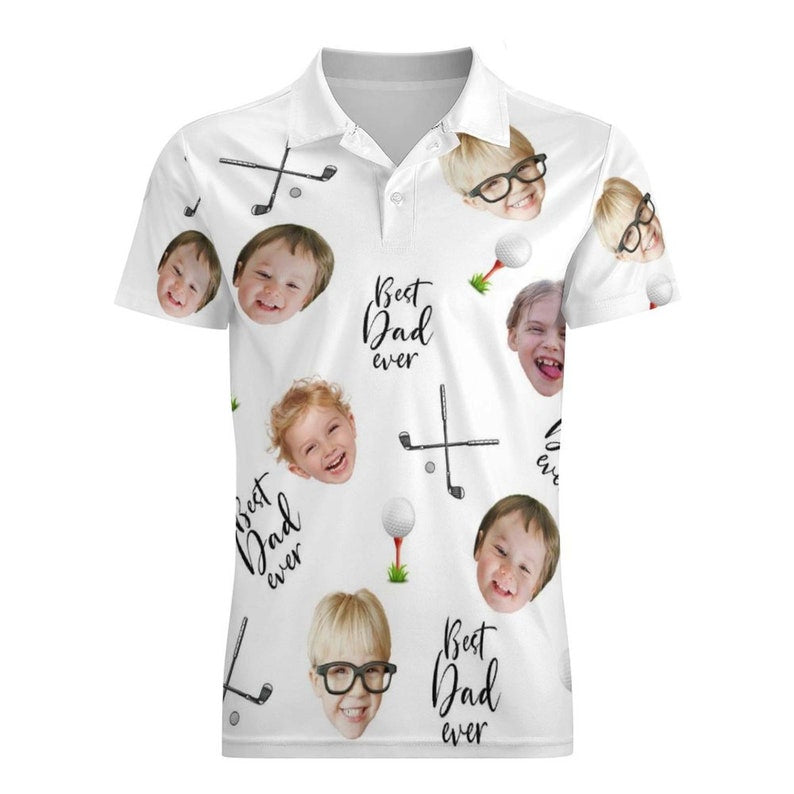 Custom Father's Day Golf Polo Shirt with Face, Custom Golf shirt, Personalized Short Sleeve Golf Shirt, Custom Polo Shirt for Dad Father Golfer il_794xN.6039446559_6jze.jpg