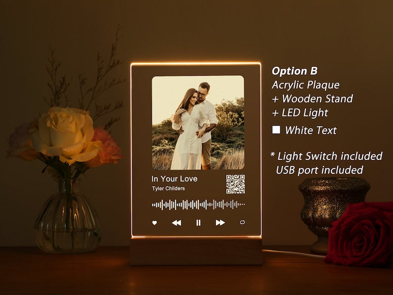 Personalized LED Song Plaque With Stand | Custom Music Night Light | Personalized Music Prints Photo Frame | Gift for Him Boyfriend Bestie il_794xN.6050864781_du1q.jpg