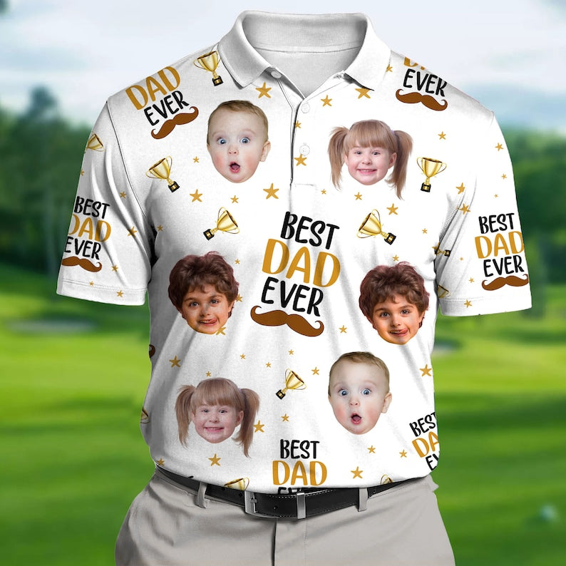 Custom Face Kids Photo Polo Shirt, Custom Best Dad Ever Polo Shirt For Dad, Father's Day Gift For Dad, Father, Shirt Gift For Father il_794xN.6053371377_r061.jpg