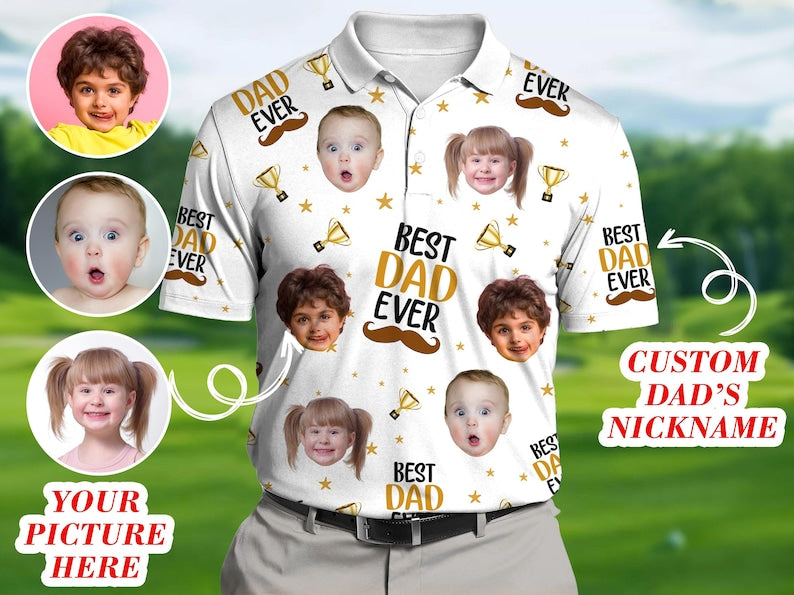 Custom Face Kids Photo Polo Shirt, Custom Best Dad Ever Polo Shirt For Dad, Father's Day Gift For Dad, Father, Shirt Gift For Father il_794xN.6053371383_hggt.jpg