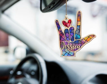 Personalized Sign Language Ornament,ASL Suncatcher, Hand Sign Language Ornament,ASL I Love You Suncatcher Ornament,ASL Personalized Ornament il_794xN.6056644484_kx5g_1.jpg