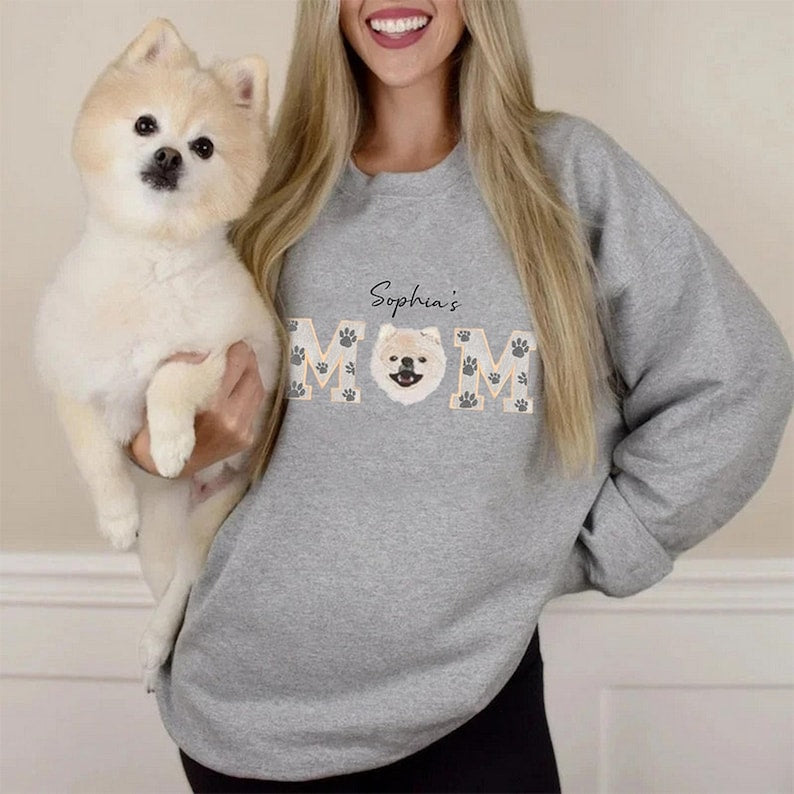 Custom Pet Portrait Embroidered Sweatshirt Dog Dad with Pet Name, Varsity Dog, Portrait from Photo, Custom Dog Name, il_794xN.6058557024_7kod.jpg?v=1743397330
