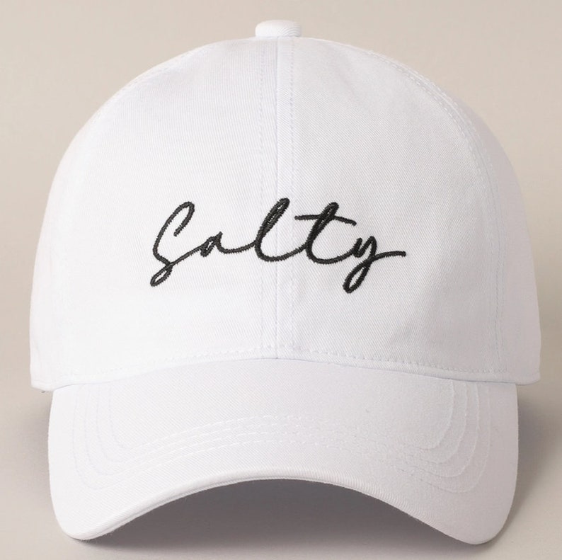 Salty Hat, Stay Salty, Trendy Hat, Fish Hat, Embroidered Sun Hat, Beach Bum, Baseball Cap, Embroidery Cap, Embroidered Hat, Washed Cotton