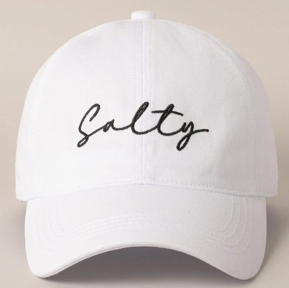 Salty Hat, Stay Salty, Trendy Hat, Fish Hat, Embroidered Sun Hat, Beach Bum, Baseball Cap, Embroidery Cap, Embroidered Hat, Washed Cotton