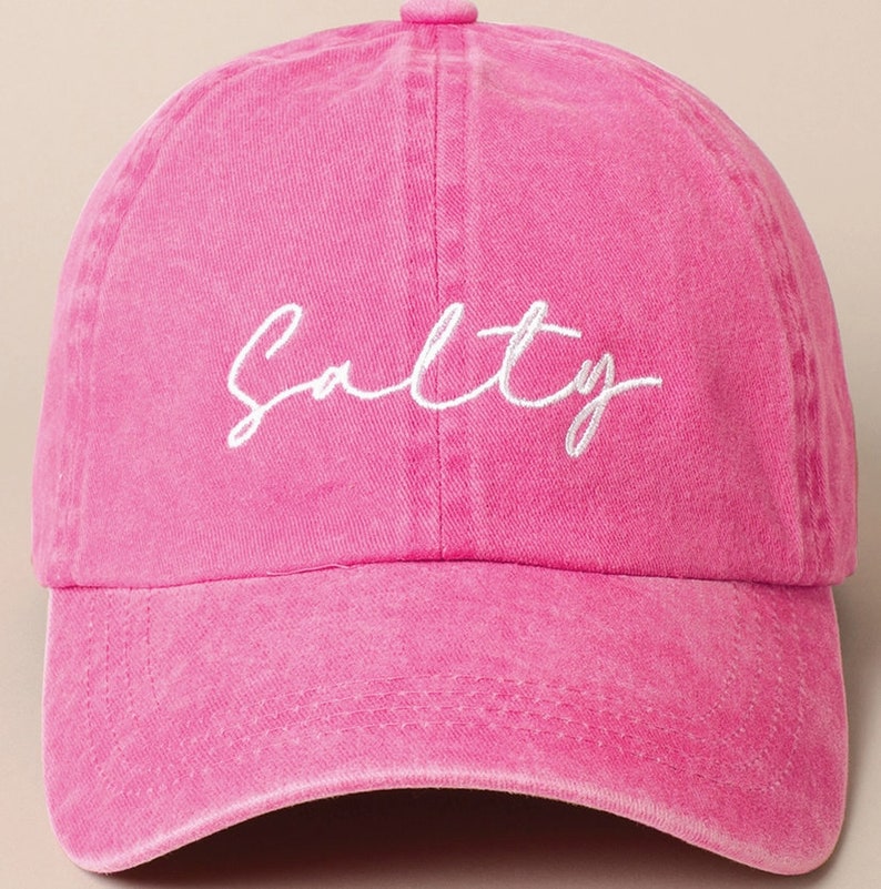 Salty Hat, Stay Salty, Trendy Hat, Fish Hat, Embroidered Sun Hat, Beach Bum, Baseball Cap, Embroidery Cap, Embroidered Hat, Washed Cotton