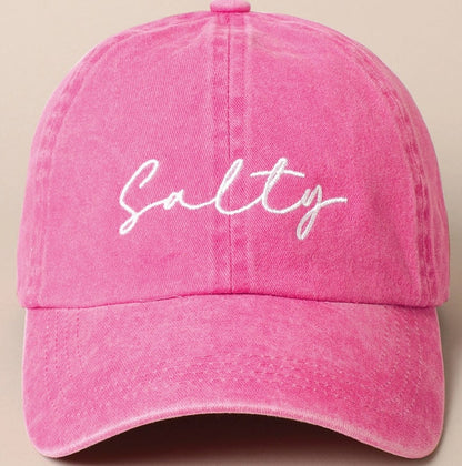Salty Hat, Stay Salty, Trendy Hat, Fish Hat, Embroidered Sun Hat, Beach Bum, Baseball Cap, Embroidery Cap, Embroidered Hat, Washed Cotton