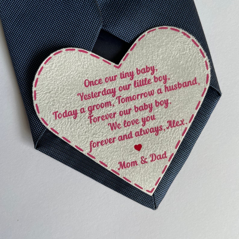 Son's Wedding Day Gift From Mother To Groom On His Wedding Personalized Tie Patch il_794xN.6080521560_k4yk.jpg