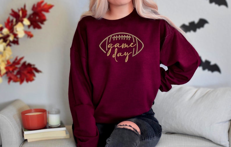 Embroidered Game Day Shirt, Tis The Season Shirt, Embroidered Fall Shirt, Touchdown Football Shirt Sweatshirt, Embroidered Thanksgiving Tee