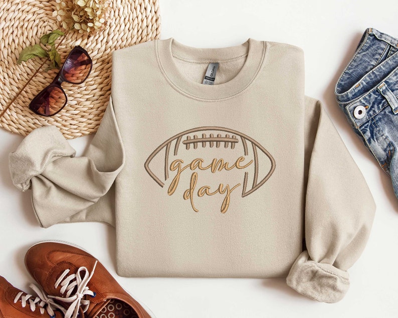 Embroidered Game Day Shirt, Tis The Season Shirt, Embroidered Fall Shirt, Touchdown Football Shirt Sweatshirt, Embroidered Thanksgiving Tee