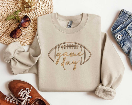 Embroidered Game Day Shirt, Tis The Season Shirt, Embroidered Fall Shirt, Touchdown Football Shirt Sweatshirt, Embroidered Thanksgiving Tee