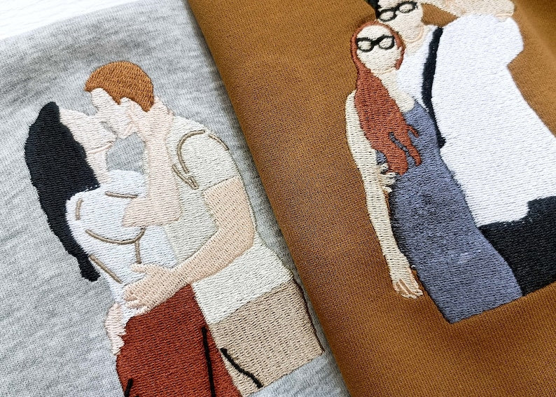 Custom Embroidered Sweatshirt,Embroidered Hoodie,Custom Photo Portrait Embroidered Shirt,Valentine's Day Gift,Faceless Portrait Gift Couple il_794xN.6097671886_42t6.jpg