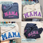 Custom Embroidered Mama Sweatshirt with Kids Names on Sleeve New Mom Hoodie Personalized Gift for Mom Crewneck Pullover il_794xN.6103978257_oa29.jpg
