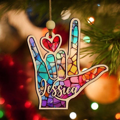 Personalized Sign Language Ornament,ASL Suncatcher, Hand Sign Language Ornament,ASL I Love You Suncatcher Ornament,ASL Personalized Ornament il_794xN.6104707497_cn3o_1.jpg