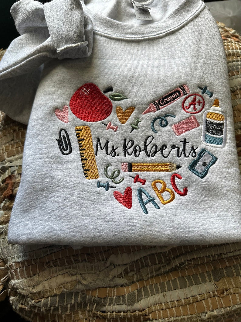 Embroidered 90s Vibe Teacher Sweatshirt - Embroidered Teacher Sweatshirt - Teacher Gift - Student Teacher Sweatshirt - DayCare Sweatshirt il_794xN.6110234697_fx11.jpg
