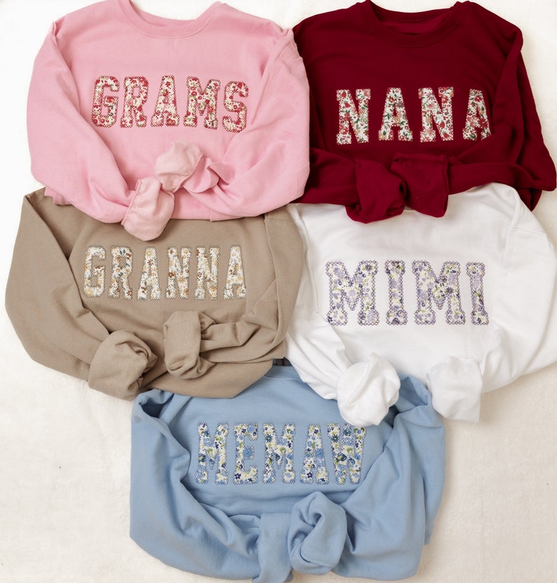 Custom Embroidered Mothers Day Gift | Personalized Embroidery | Spring Apparel | Floral Nana Shirt | Birthday Gift
