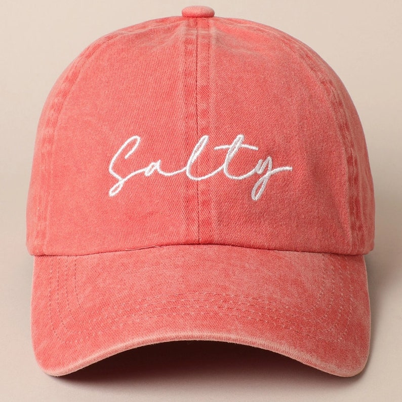Salty Hat, Stay Salty, Trendy Hat, Fish Hat, Embroidered Sun Hat, Beach Bum, Baseball Cap, Embroidery Cap, Embroidered Hat, Washed Cotton