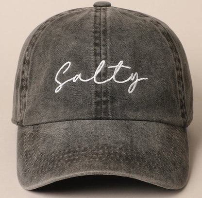 Salty Hat, Stay Salty, Trendy Hat, Fish Hat, Embroidered Sun Hat, Beach Bum, Baseball Cap, Embroidery Cap, Embroidered Hat, Washed Cotton