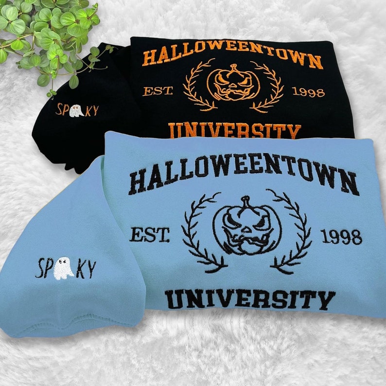 Halloweentown University Embroidered Sweatshirt, Halloween Sweatshirt, Halloweentown University, Pumpkin Shirt, Halloween Shirt For Beloved il_794xN.6119660010_4t48.jpg