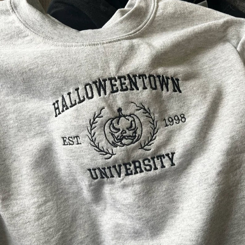 Halloweentown University Embroidered Sweatshirt, Halloween Sweatshirt, Halloweentown University, Pumpkin Shirt, Halloween Shirt For Beloved il_794xN.6119660444_6bjl.jpg