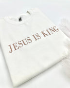 Embroidered Jesus Is King Sweatshirt-Hoodie, Christian Embroidery, Faith Based Apparel, Style Adult Unisex Sweater, Christian Holiday Gift