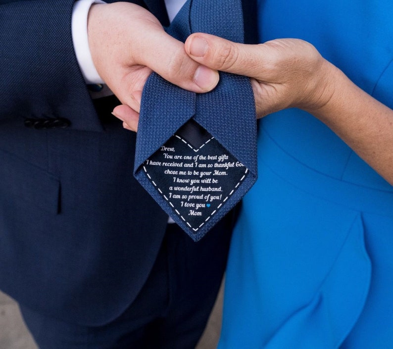 Son's Wedding Day Gift From Mother To Groom On His Wedding Personalized Tie Patch il_794xN.6128583247_a0d4.jpg