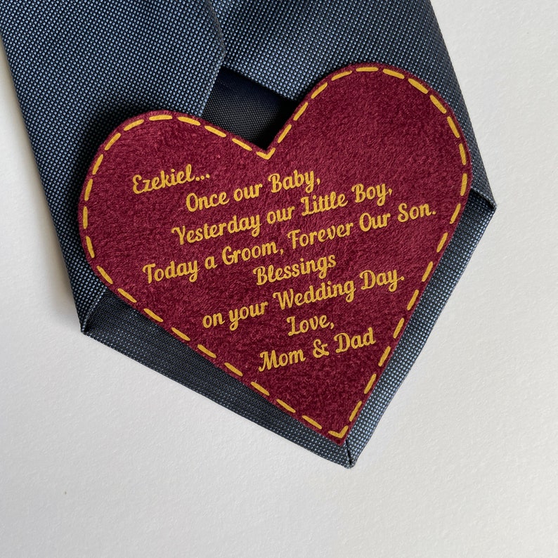 Son's Wedding Day Gift From Mother To Groom On His Wedding Personalized Tie Patch il_794xN.6128583795_2o0d.jpg