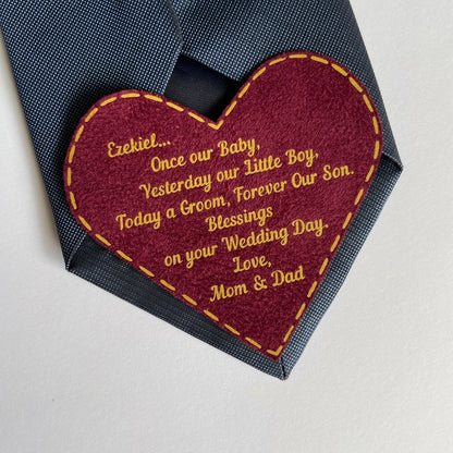 Son's Wedding Day Gift From Mother To Groom On His Wedding Personalized Tie Patch il_794xN.6128583795_2o0d.jpg