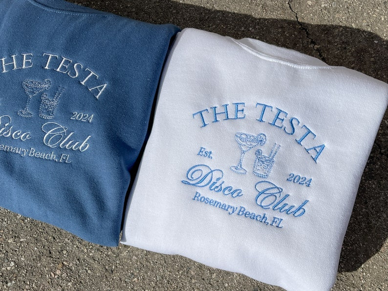 Luxury Bachelorette Crewneck Sweatshirt - Custom Embroidered Bridal Party Merch, Bridal Party Gifts, Wedding Trip Gift, custom last name