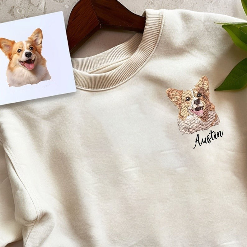 Personalized Pet Embroidery Shirt, Pet Outline Sweatshirt, Custom Pet T-shirt, Embroidered Pet Photo, Dog Mom Sweater, Dog Lovers Gifts il_794xN.6135156339_4v8w_1.jpg