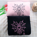 Spider Web Couples Matching Valentine's Embroidered Hoodie, Custom Initial Heart Crewneck, Anniversary Gift, Personalized Heart Name Sleeve