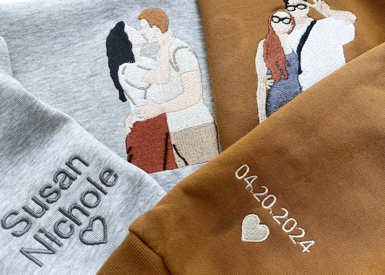 Custom Embroidered Sweatshirt,Embroidered Hoodie,Custom Photo Portrait Embroidered Shirt,Valentine's Day Gift,Faceless Portrait Gift Couple il_794xN.6145757953_qac7.jpg