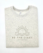Embroidered 'Be The Light' Sweatshirt: Christian Bible Verse Apparel