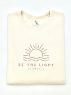 Embroidered 'Be The Light' Sweatshirt: Christian Bible Verse Apparel