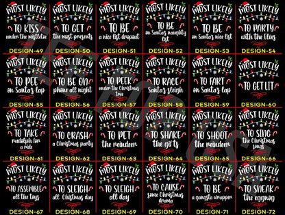 168 Quotes Most Likely to Christmas Shirts,Matching Family Christmas Shirts,Funny Christmas 2025 Party Tee,Matching Pajamas,Long Sleeve,Xmas il_794xN.6149510067_orm8.jpg