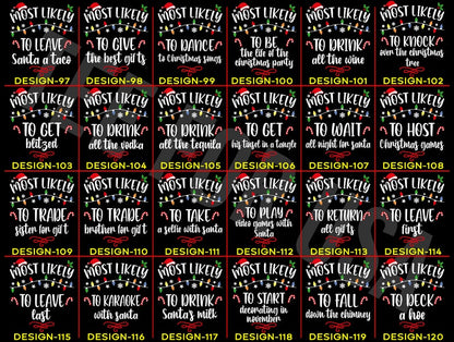 168 Quotes Most Likely to Christmas Shirts,Matching Family Christmas Shirts,Funny Christmas 2025 Party Tee,Matching Pajamas,Long Sleeve,Xmas il_794xN.6149510081_alst.jpg