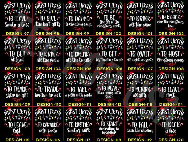 168 Quotes Most Likely to Christmas Shirts,Matching Family Christmas Shirts,Funny Christmas 2025 Party Tee,Matching Pajamas,Long Sleeve,Xmas il_794xN.6149510081_alst.jpg
