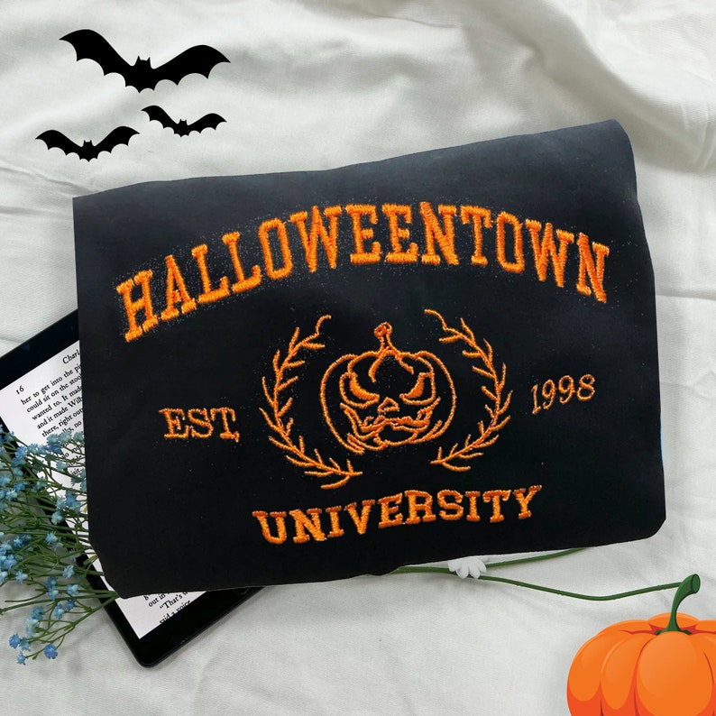Halloweentown University Embroidered Sweatshirt, Halloween Sweatshirt, Halloweentown University, Pumpkin Shirt, Halloween Shirt For Beloved il_794xN.6167835497_1qve.jpg