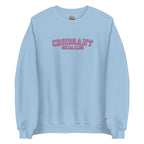 Embroidered Croissant Social Club Sweatshirt, Embroidered Croissant Crewneck, Embroidered Bow Sweatshirt, Embroidered Coquette Aesthetic