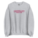 Embroidered Croissant Social Club Sweatshirt, Embroidered Croissant Crewneck, Embroidered Bow Sweatshirt, Embroidered Coquette Aesthetic